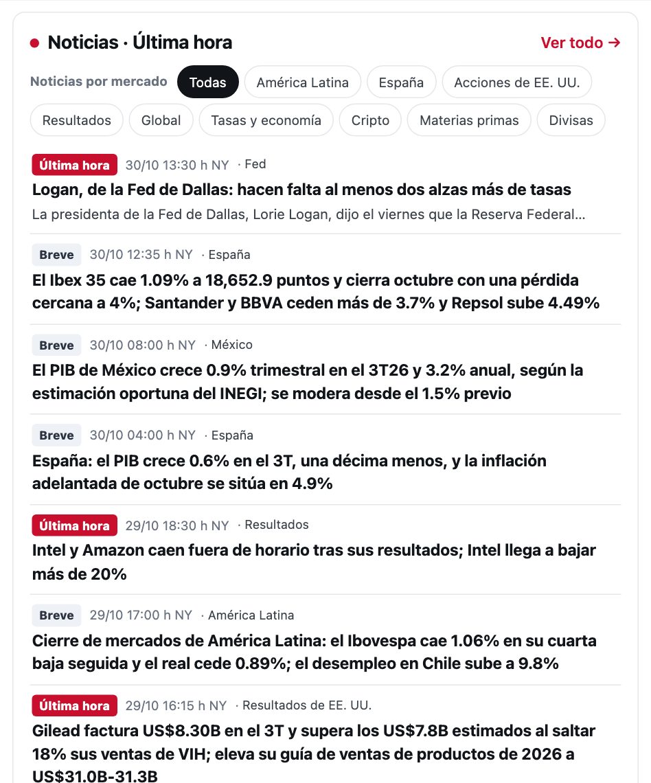 Últimas noticias en la portada